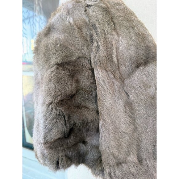 Vintage 40's Smoke Gray Muskrat Fur Stole Capelet - Picture 4 of 16